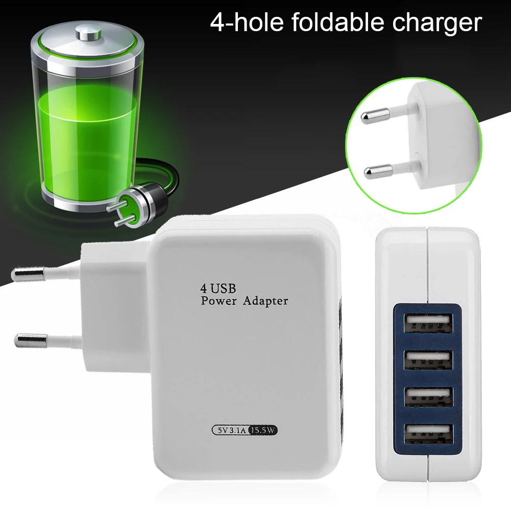 EU Plug 4 Ports Usb Wall Charger Adapter Micro HUB Power For IPhone 5 6 7 IPad Phone Tablet | Электроника