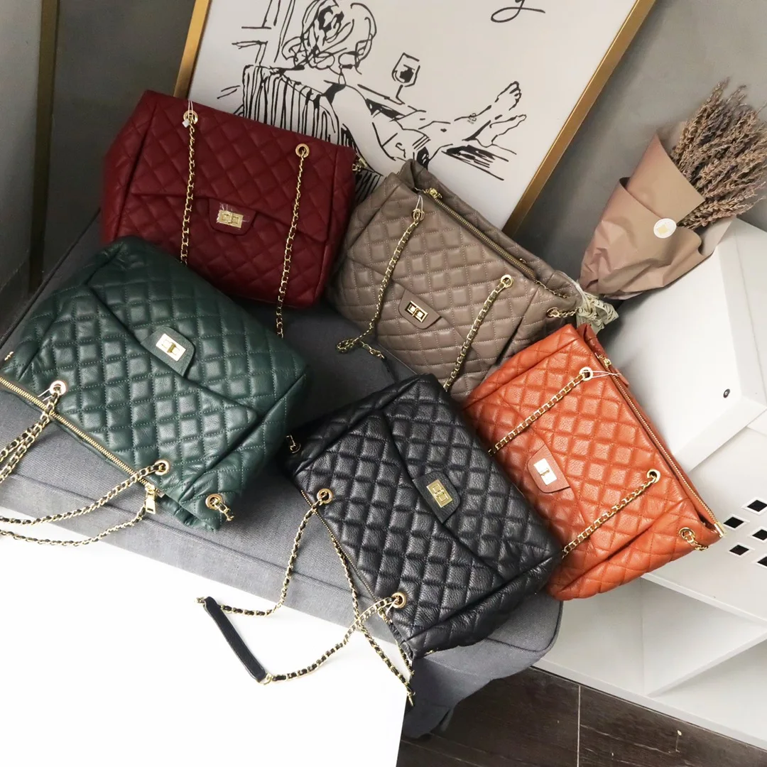 

2021 fashion retro all-go women's bag new fashion spring large volume rhomboid chain bag one-shoulder sloping cross bag