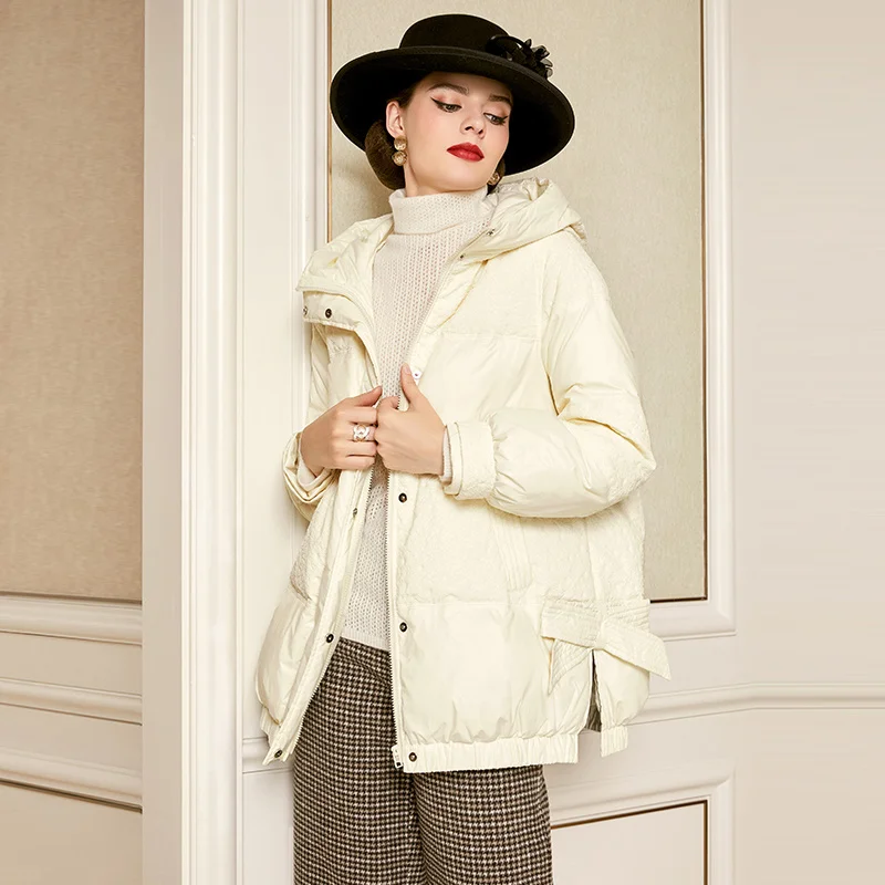 

SHZQ 2021 зимняя новая женская куртка на белом утином пуху Легкая короткая темпераментная теплая куртка