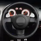 Для Seat Leon FR  Cupra (MK2 1P) Ibiza FR (6L) 2005-2008 2009 черный из натуральной кожи прошитый вручную чехол рулевого колеса автомобиля