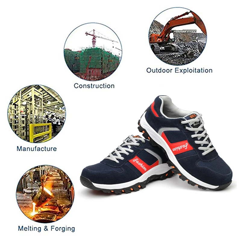 OLOMM/дышащая мужская рабочая обувь ботинки со стальным носком устойчивая к