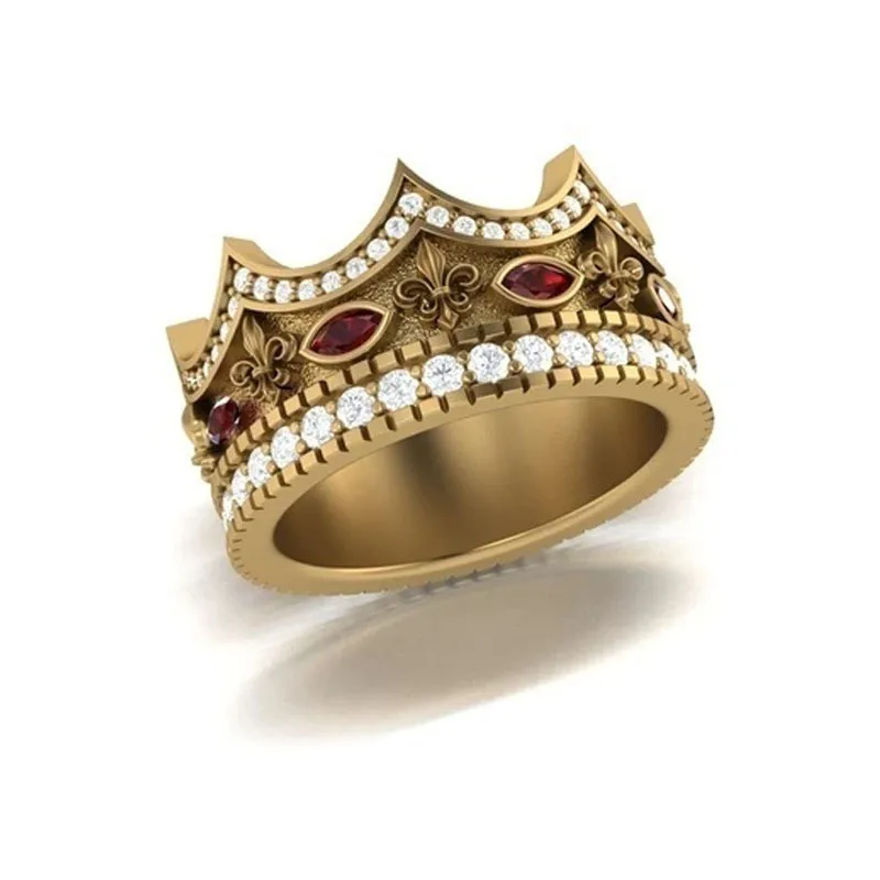 FFLACELL новый мужской и женский светильник роскошное Золотое старинное кольцо с