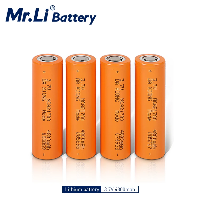 Célula de batería recargable de iones de litio de alta potencia, 3,7 V, 4800mah, 21700, para paquete de batería DIY, linterna de luz LED