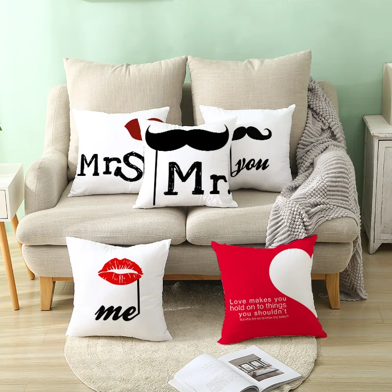 Чехол для свадебного мероприятия Mr Mrs Just merподушка Свадебный чехол душа вечерние