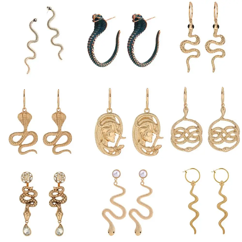 Длинные серьги Kayueli в виде змеи для женщин ювелирные изделия европейском стиле