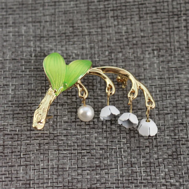 Japanese Fashion Jewelry New Green Sweet Brooch Fresh And Lovely Drop Glaze Sen Lily Ladies Gifts | Украшения и аксессуары