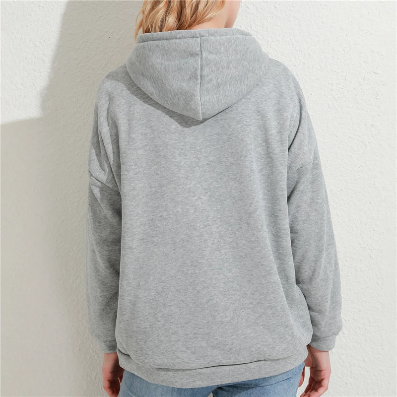 

Plus Velvet Thick Hoodies Jacket Autumn Winter Korean Fashion Loose Casual Plush Zipper Sweatshirt Outerwear Jacket Women