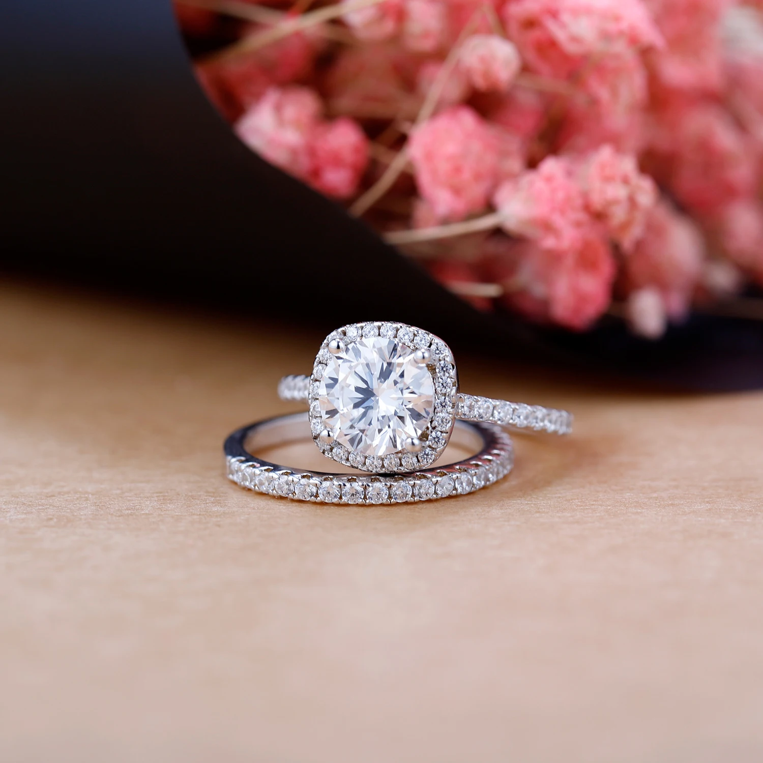Gemb's BALLET Luxury 2.0Ct 8 мм EF цвет Moissanite обручальное кольцо из стерлингового серебра | Кольца -4000324462020