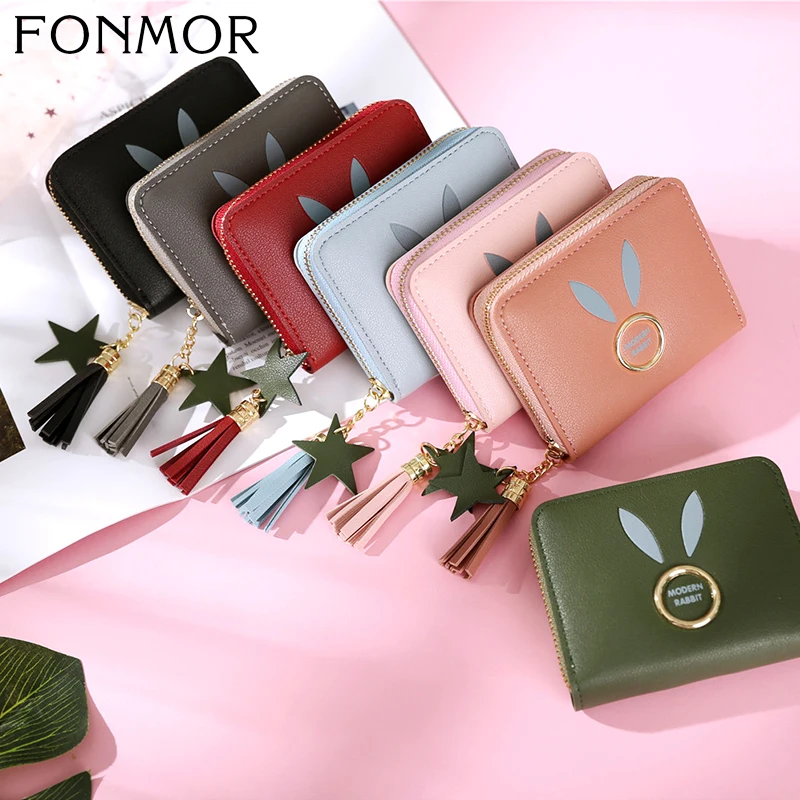 Женский короткий кошелек FONMOR маленький мини-кошелек из искусственной кожи с