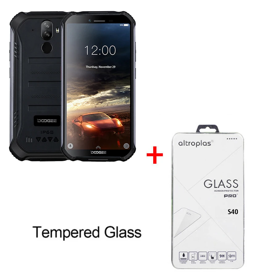 Black N Film DOOGEE S40 4G сетевой Мобильный телефон 5,5 дюймов дисплей 4650 мАч MT6739 четырехъядерный 3 ГБ ОЗУ 32 Гб ПЗУ Android 9,0 IP68/IP69K - Цвет: Black N Film