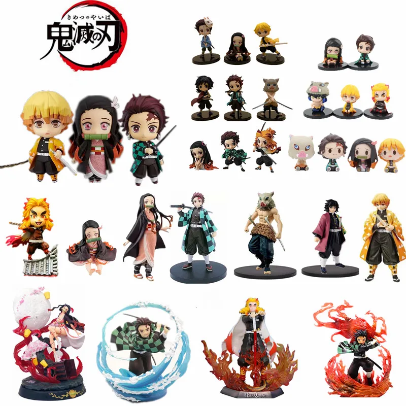 

Anime Figure Demon Slayer Kamado Tanjirou Nezuko Zenitsu Figurine PVC Toys Kimetsu No Yaiba Inosuke Giyuu Kyoujurou Model Statue