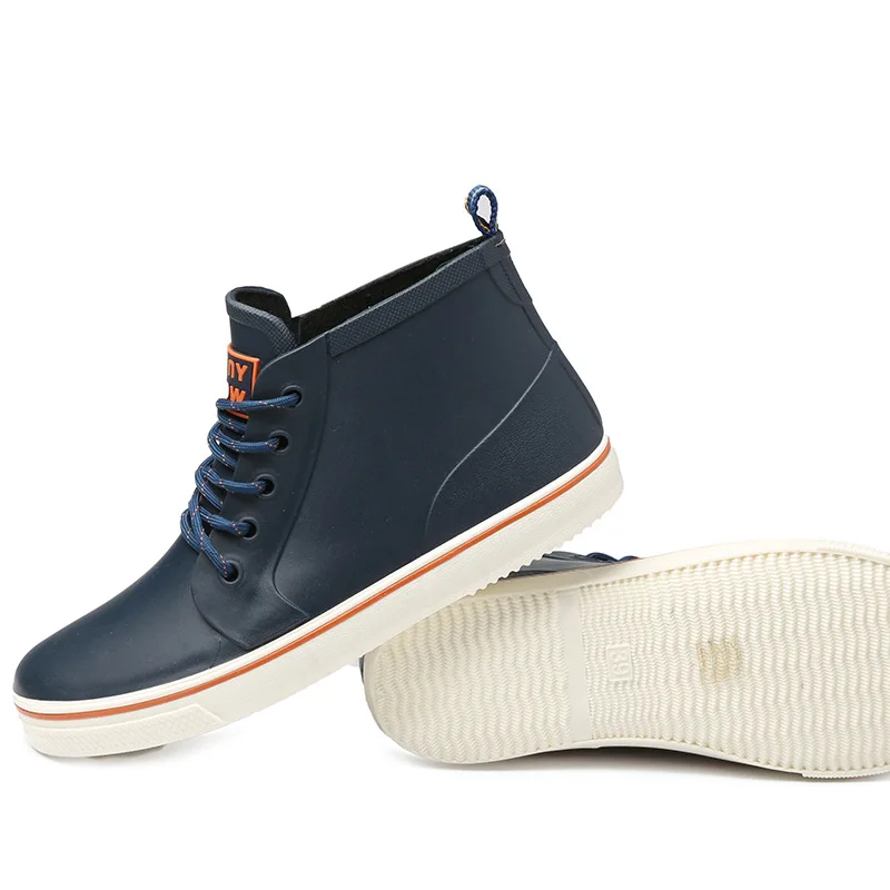 

Rainboots Slip Water Shoes Fishing Boots Short Rubber Rain Boots Man Bot Garden Boots Men Lovers Shoes 2020 New