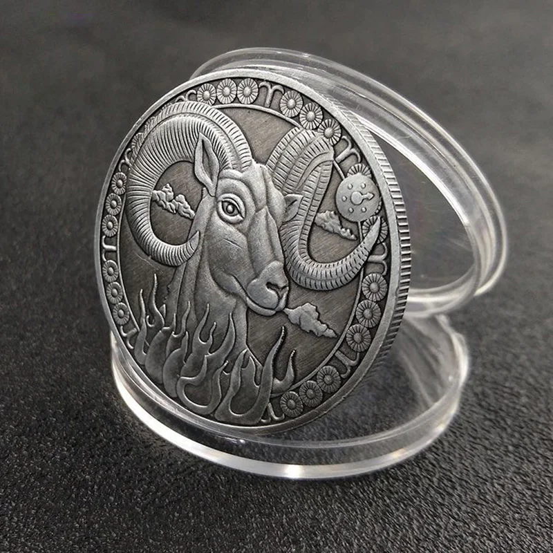 Двенадцать созвездий зодиака серебряные памятные монеты Овен Таро желания