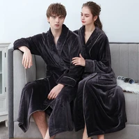 plus size 3xl men robe winter flannel soft kimono gown lovers ultra large long bathrobe nightwear thick warm women sleepwear