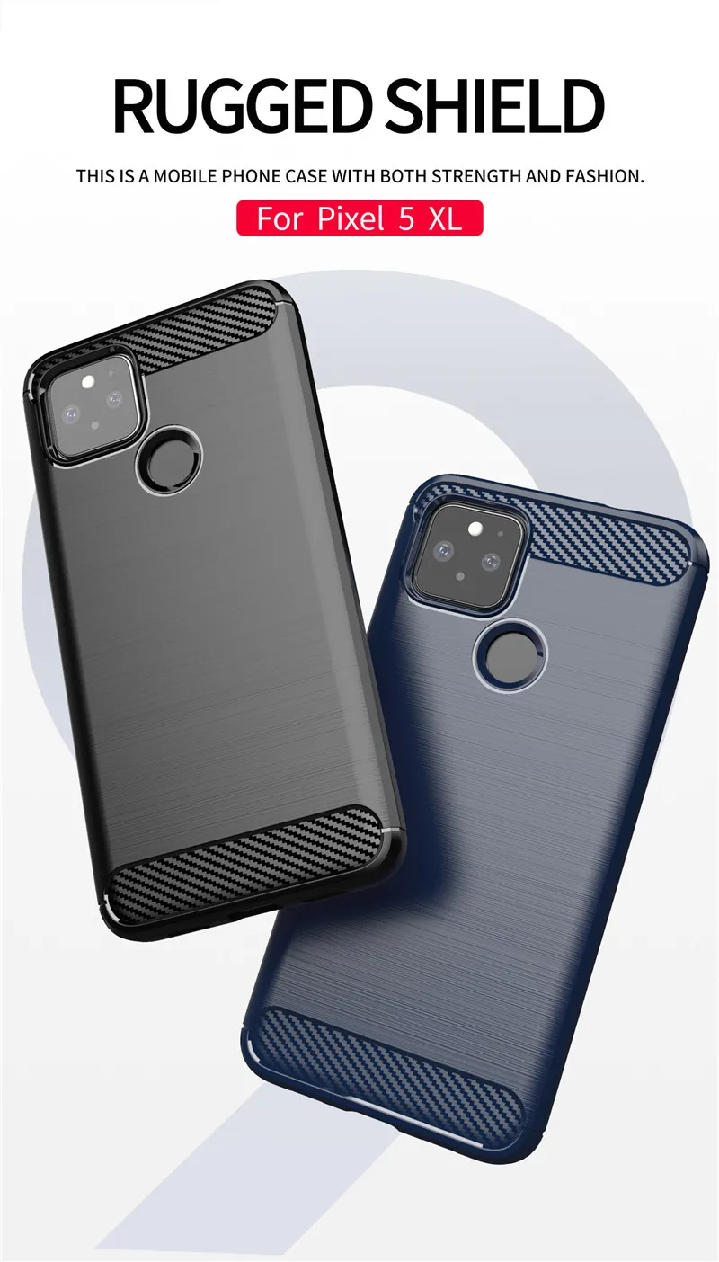 Углеродное волокно для Google Pixel 4a 5G чехол + закаленное стекло Мягкий защитный из