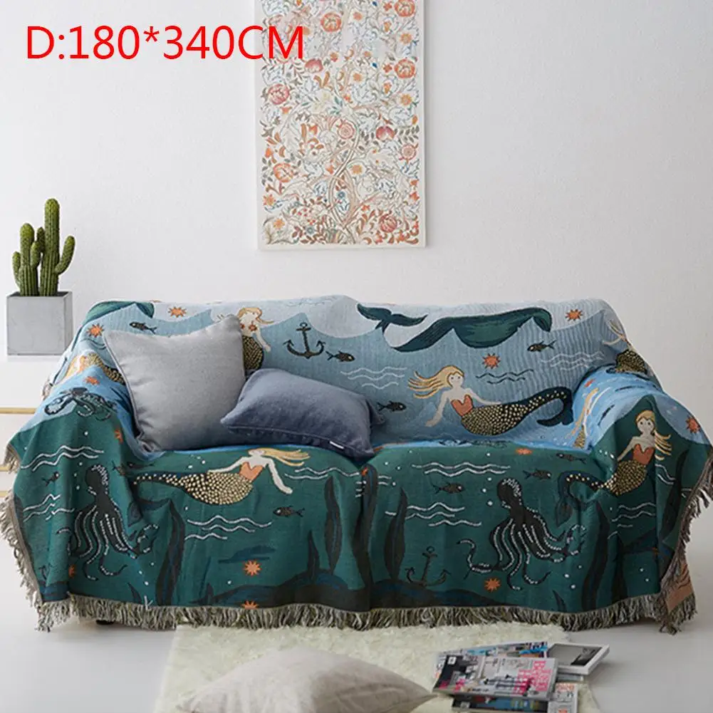 Русалки Стёганое одеяло пледы Одеяло диван с обивкой из гобелена вязаный