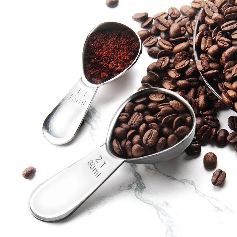 

3 Pieces Stainless Steel Coffee Scoops Short/Long Handle Tablespoon Measuring Spoons for Coffee Tea Sugar(15 Ml & 30Ml)