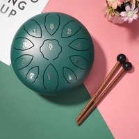 1pcs 8 inch hand pan drum 11 tone steel tongue drum percussion musical instrument with drum mallets music book carry bag