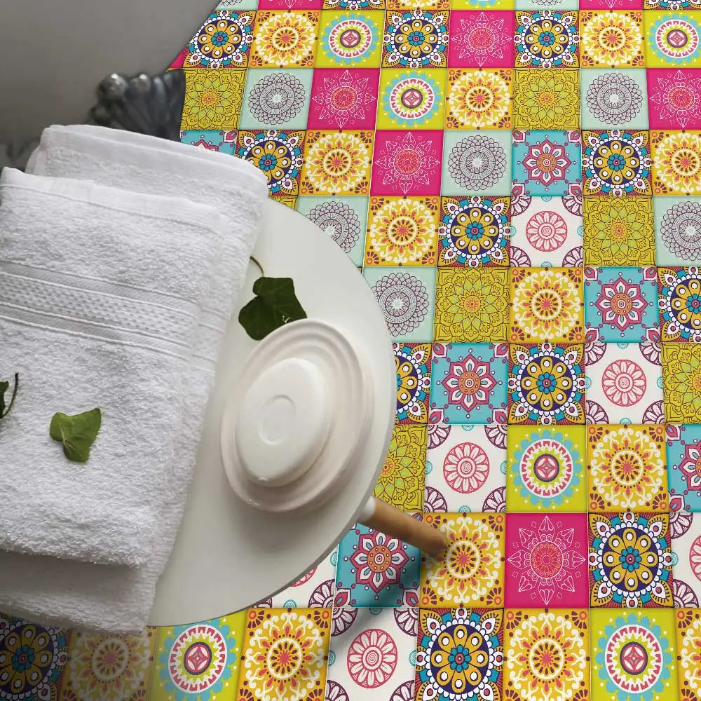 

Simulation European-style tile self-adhesive paper restaurant wall DYI decoration creative wall sticker waterproof PVC wallpaper