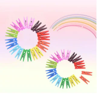 Качество 30 мм Мини красочная деревянная одежда фото бумага Peg Pin прищепка ремесло