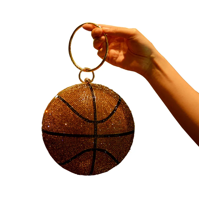

Women Basketball Evening Clutch Glitter Shoulder Bag Bridal Party Prom Wedding Crossbody Handbag Purse