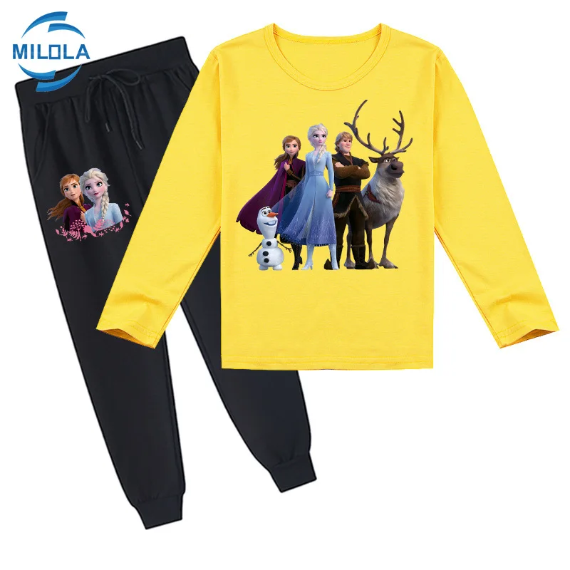 Комплект детской одежды из футболки и брюк с длинным рукавом мультфильма