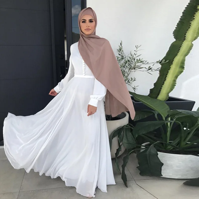 Мусульманское платье, женская хиджаб Абая Caftan Marocain, Длинная женская одежда, свободное платье, шифоновое платье, кафтан, Турция, мусульманско...