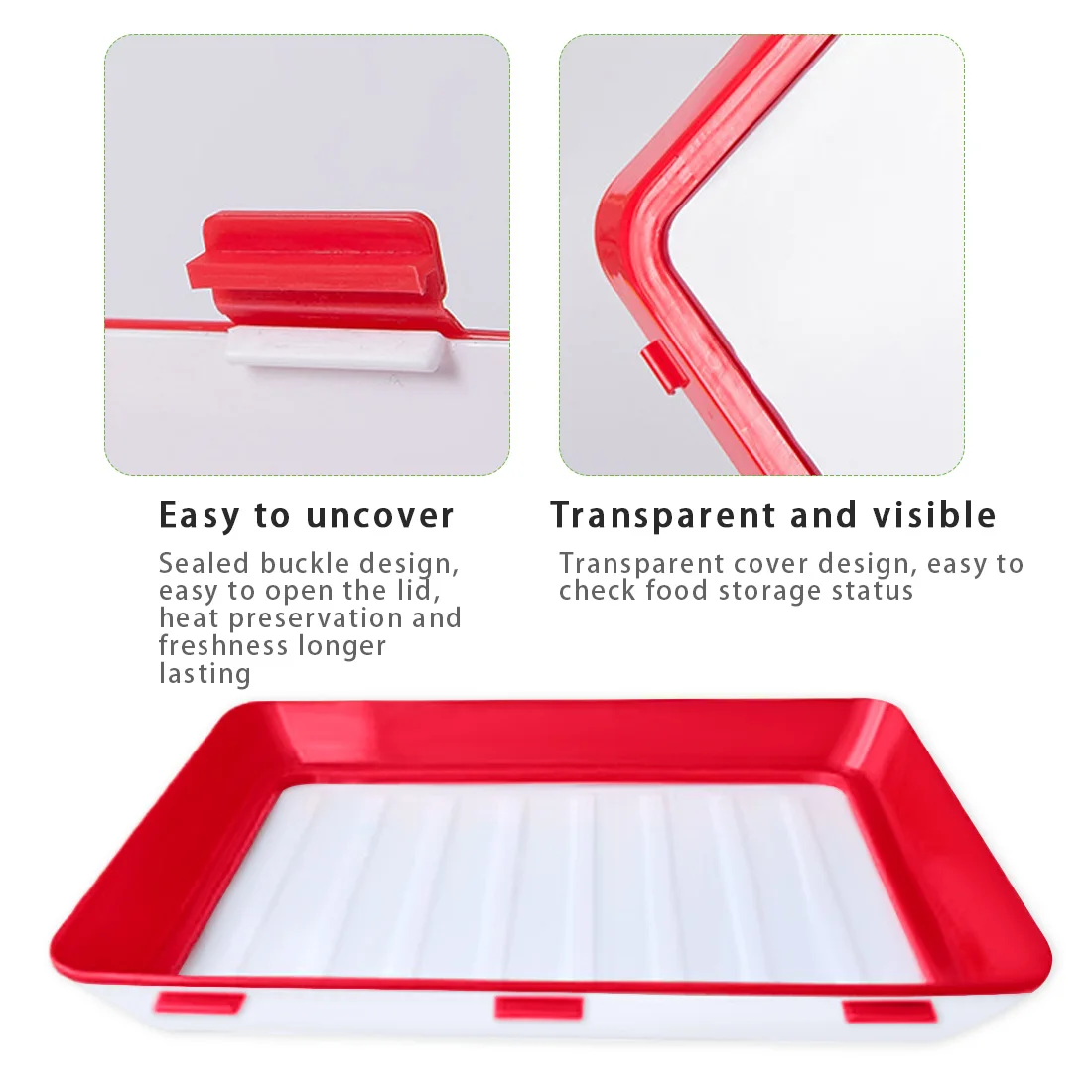 

8pcs Kitchen Storage Tray Food Preservation Tray Creative Fresh Food Serving Tray Keeping Fresh Spacer Organizer Home Decoration