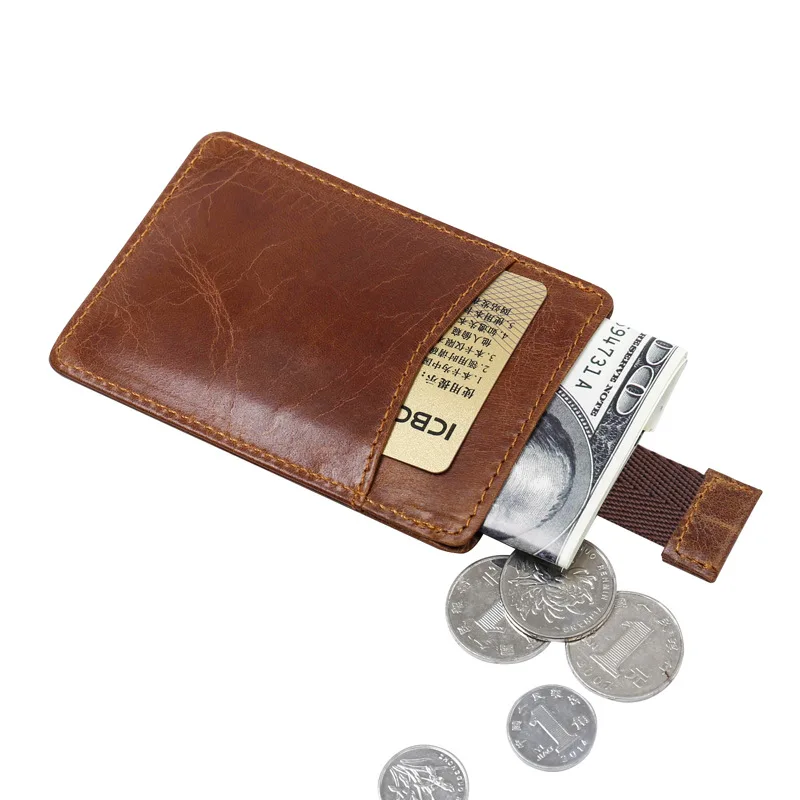 Antimagnetic Genuine Leather RFID Creative Pull-out Ultra-Thin Card Holder Bank Credit Clip Set | Багаж и сумки