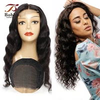 4x4 lace closure human hair wig loose deep wave wigs natural black pre plucked 150 density remy hair 12 30inch bobbi collection