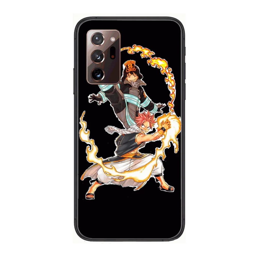 

Anime FIREBRIGADE Trendy Style Phone Case cover hull For SamSung note20 10 9 8 4 pro plus black prime soft bumper Transparent