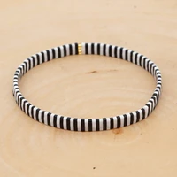 black and white pattern womens bracelet with tila beads jewelry unique bracelets men jewellery armband handmade gift