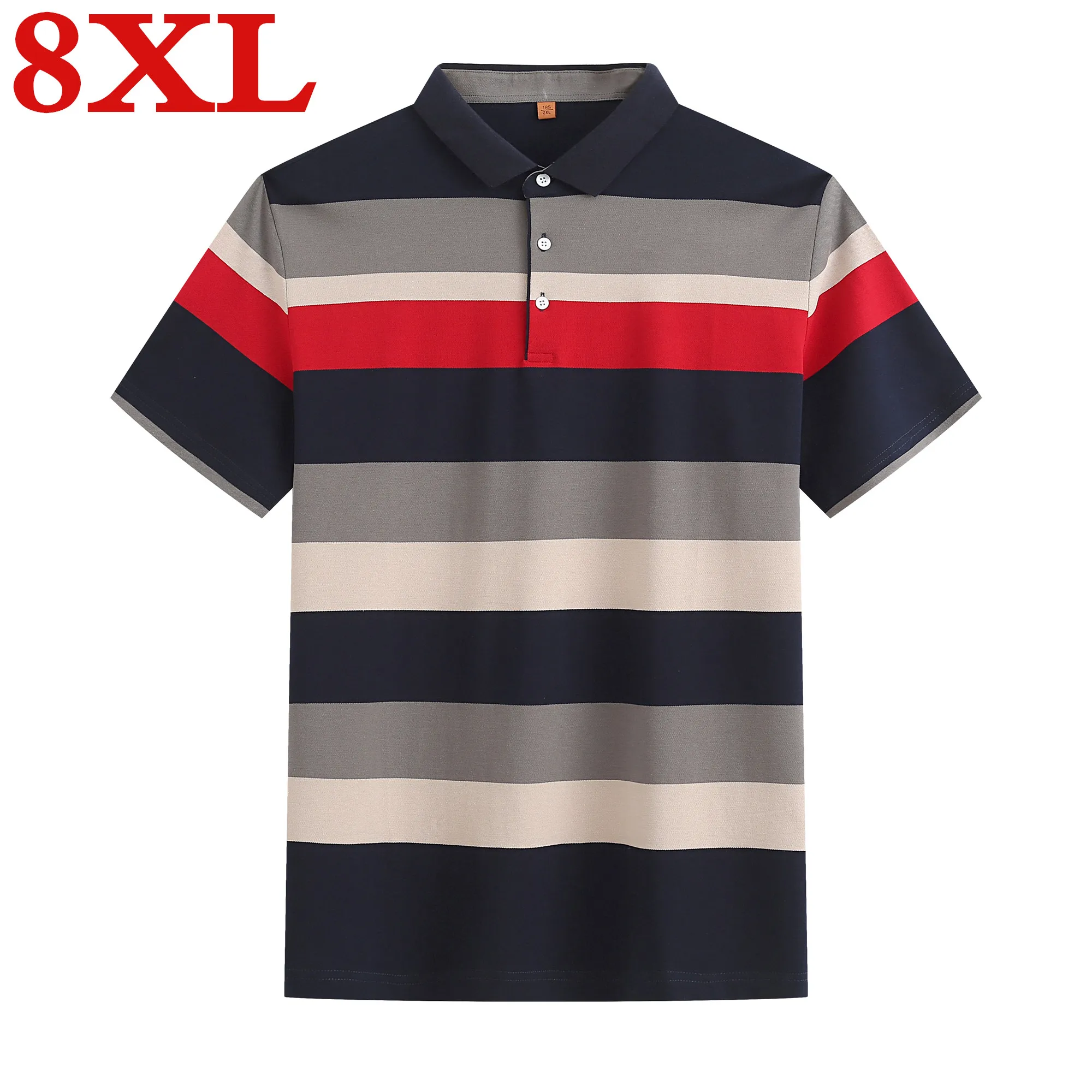 

size 8XL 7XL 6XL plus 5XL New fashion men brand clothing short sleeve male quality stretch casual polo shirts