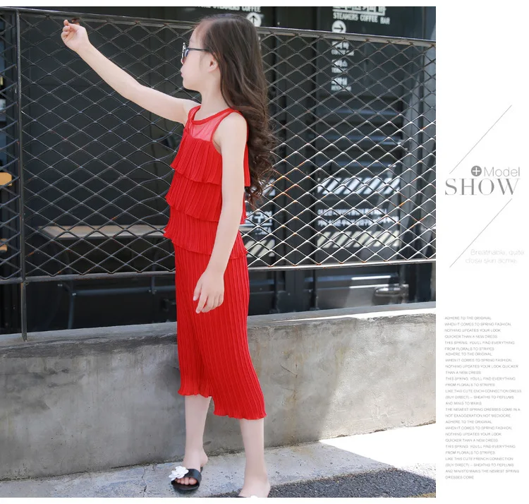 Шифоновая рубашка с цветочным принтом и штаны для девочек школьный комплект из 2