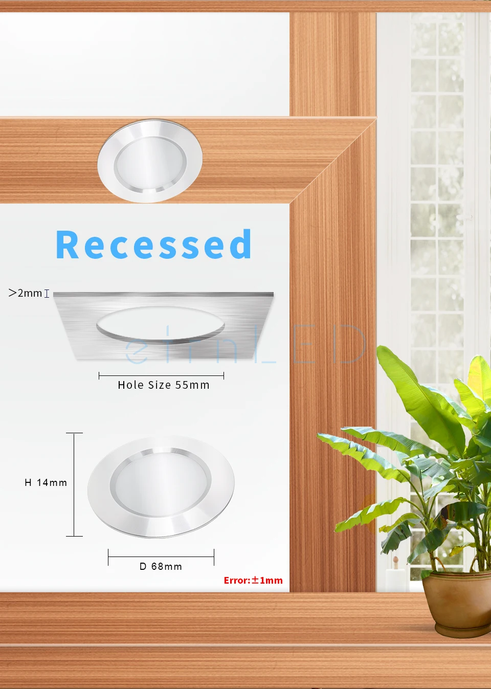 Description Picture 3 of itemetrnLED 3W Mini Led Light 12V 24V Recessed Spotlights Round Home Ceiling Dimmable Indoor Focus Kitchen Display Showcase Lighting