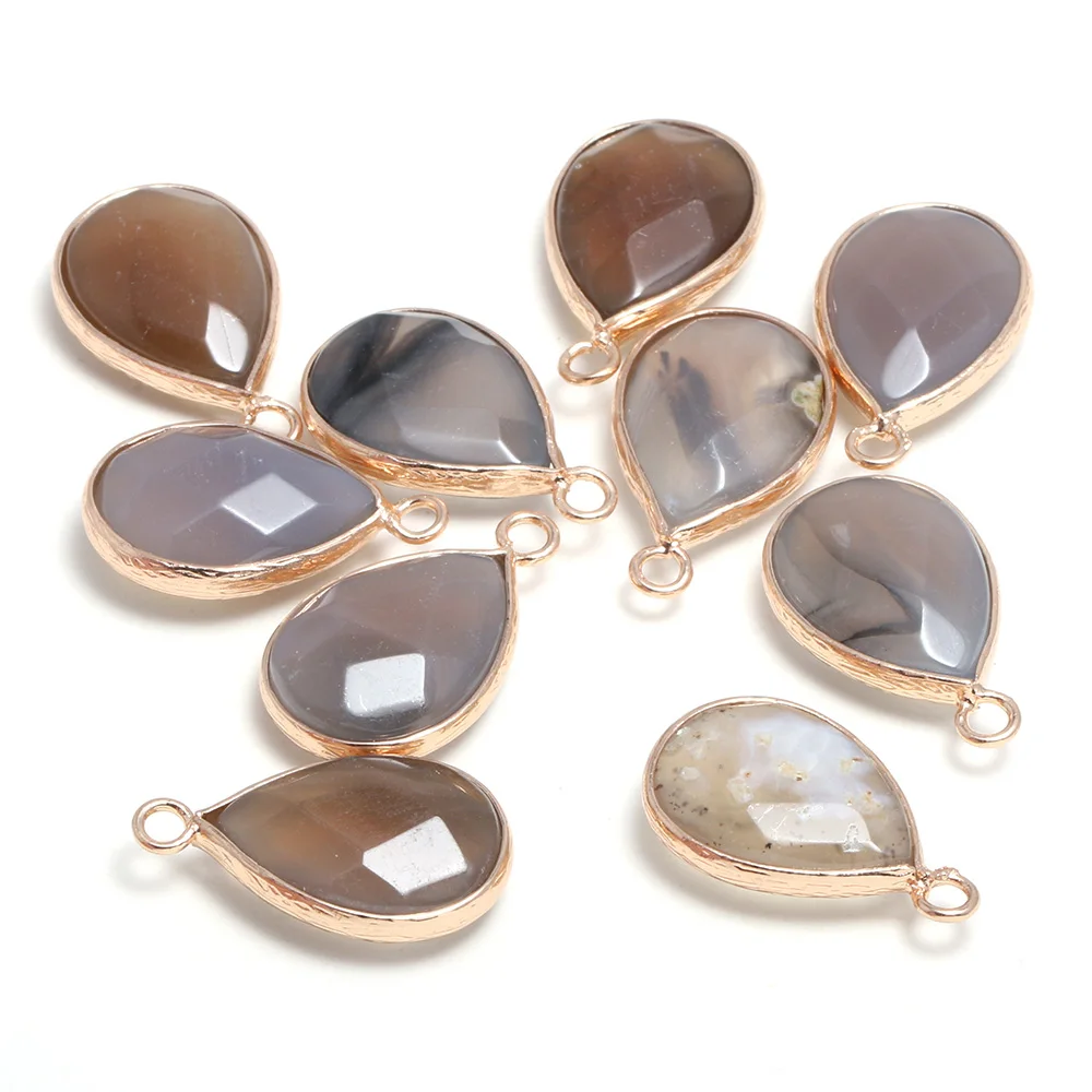 

2Pcs Necklace Pendant For Jewelry Making Drop Shaped Section Grey Pendant Necklace Handiwork Sewing Craft Accessory