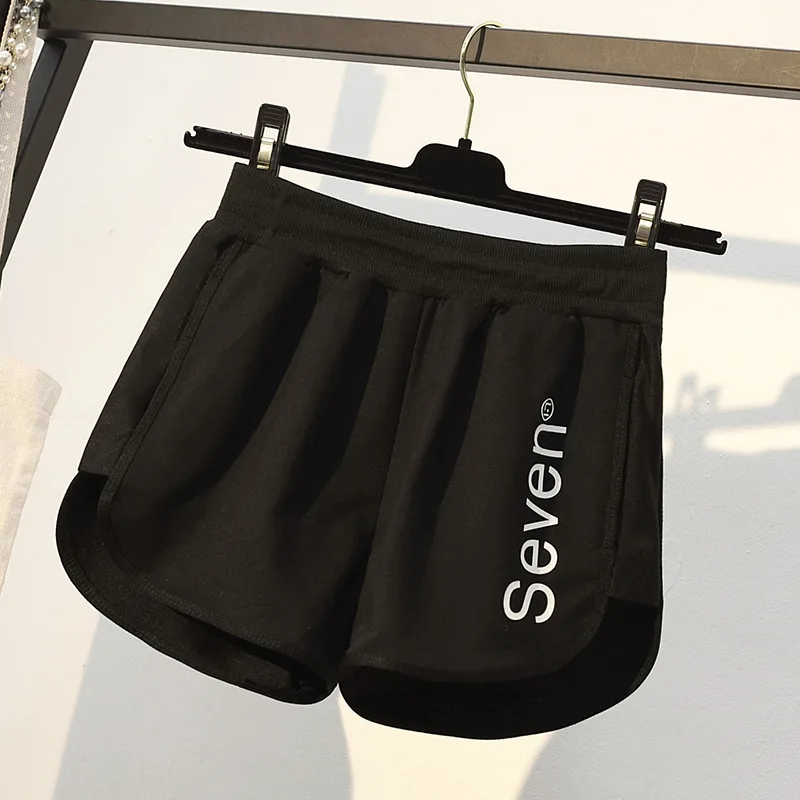 Спортивные короткие женские летние широкие брюки большого размера для бега с