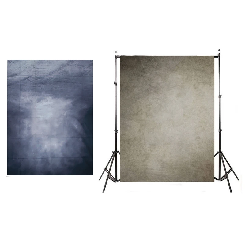 2x 5X7FT ретро тонкий черный темно серый и темный студийный фон реквизит для
