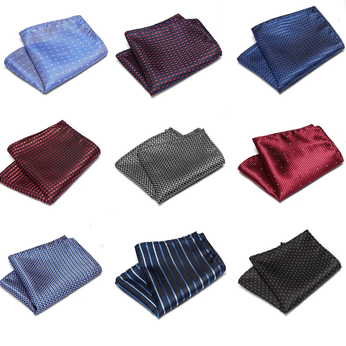

Luxury Men's Handkerchief Polka Dot Striped Floral Printed Hankies Silk Hanky Business Wedding Pocket Square Chest Towel 22*22CM