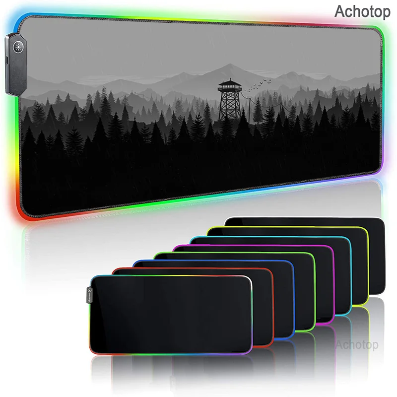 

Deep forest firewatch RGB Gaming Mouse Pad Large Gamer Led Computer Mousepad Mouse Mat with Backlight Carpet Desk Mat Mause Pad