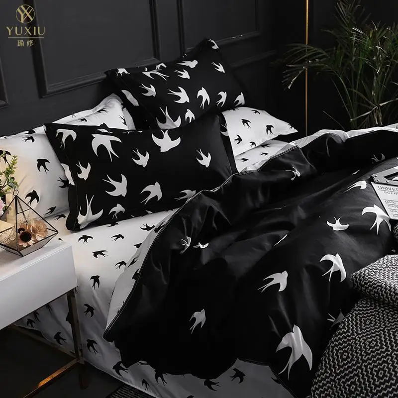 

41 Bedding Set Duvet Cover Sets 3pcs Marble Super King Size Single Swallow Queen Full Twin Black Comforter Bed Linens Cotton