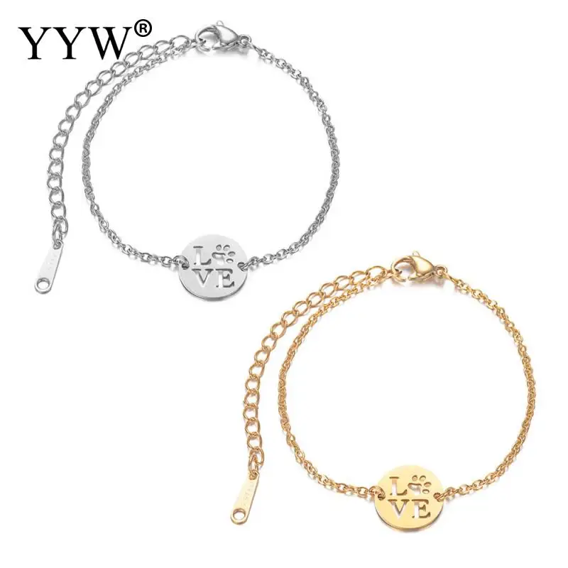 Женский браслет из нержавеющей стали Круглый Овальный расширитель цепочка полые