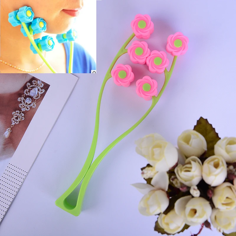 Роликовый массажер для лица 1 шт. портативный в форме цветка против морщин