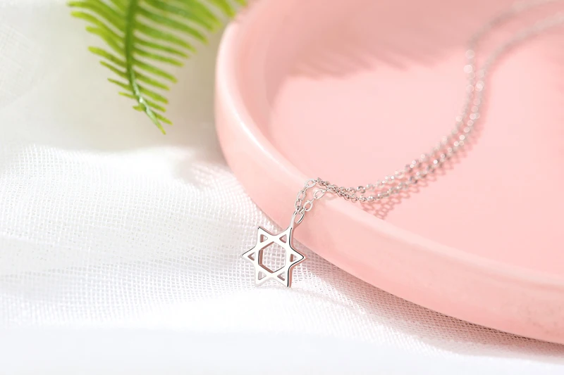 

New Arrivals 925 Sterling Silver Six-pointed star Necklaces & Pendants For Women Hot Fashion sterling-silver-jewelry