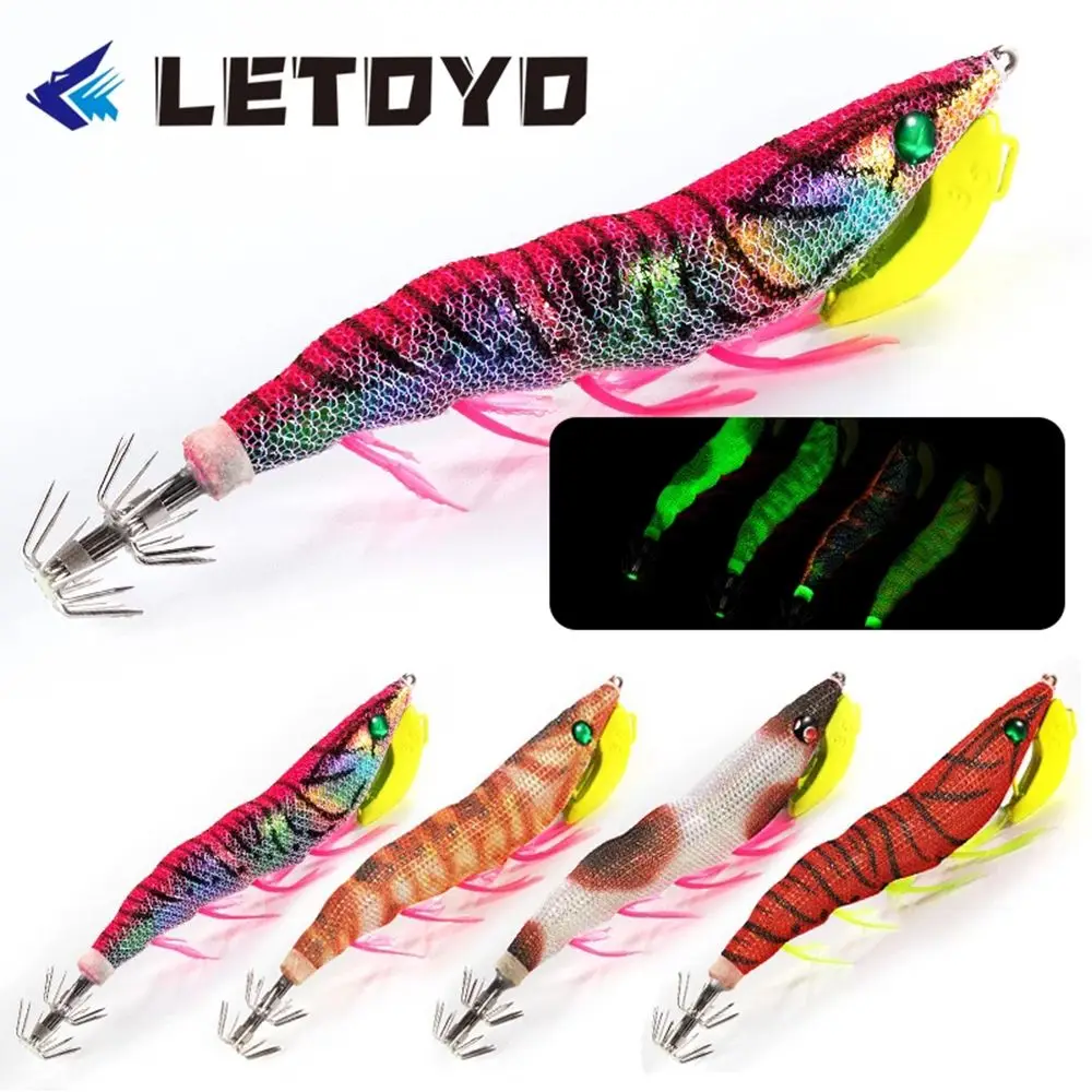 

Lifelike Jigs Luminous Lead Sinker Fishing Tackle Octopus Bait Squid Hook Wood Shrimp Lures