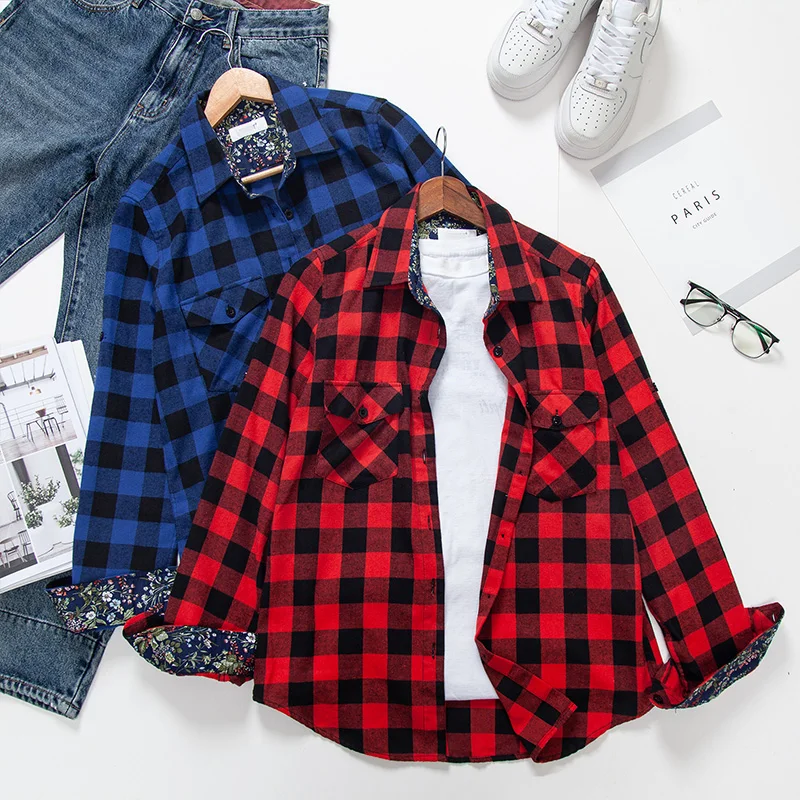 Женская рубашка с длинным рукавом AYAOZTT в западном стиле новые осенние женские блузки клетчатые топы куртка