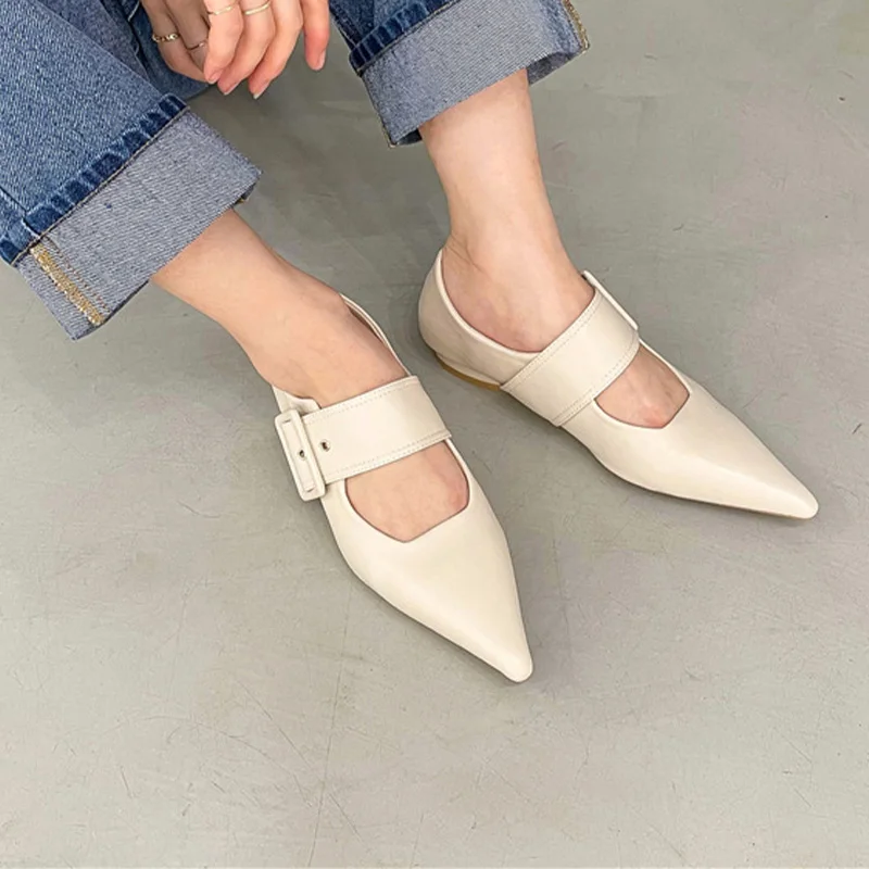 Туфли-лодочки женские на низком квадратном каблуке однотонная кожаная обувь с