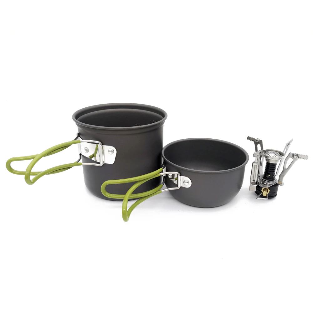 Lixada комплект из 3 предметов алюминиевая кастрюля для пеших прогулок набор посуды