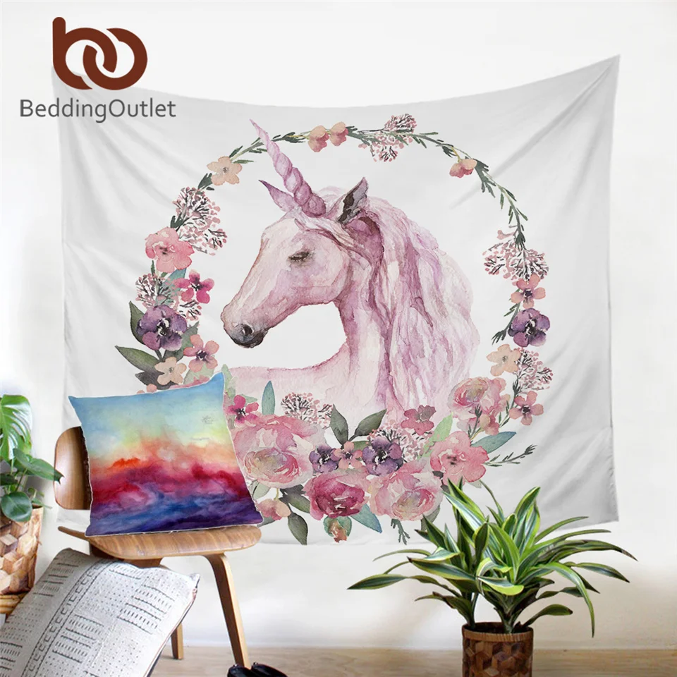 Постельные принадлежности на выход гобелен с единорогом настенный декоративный