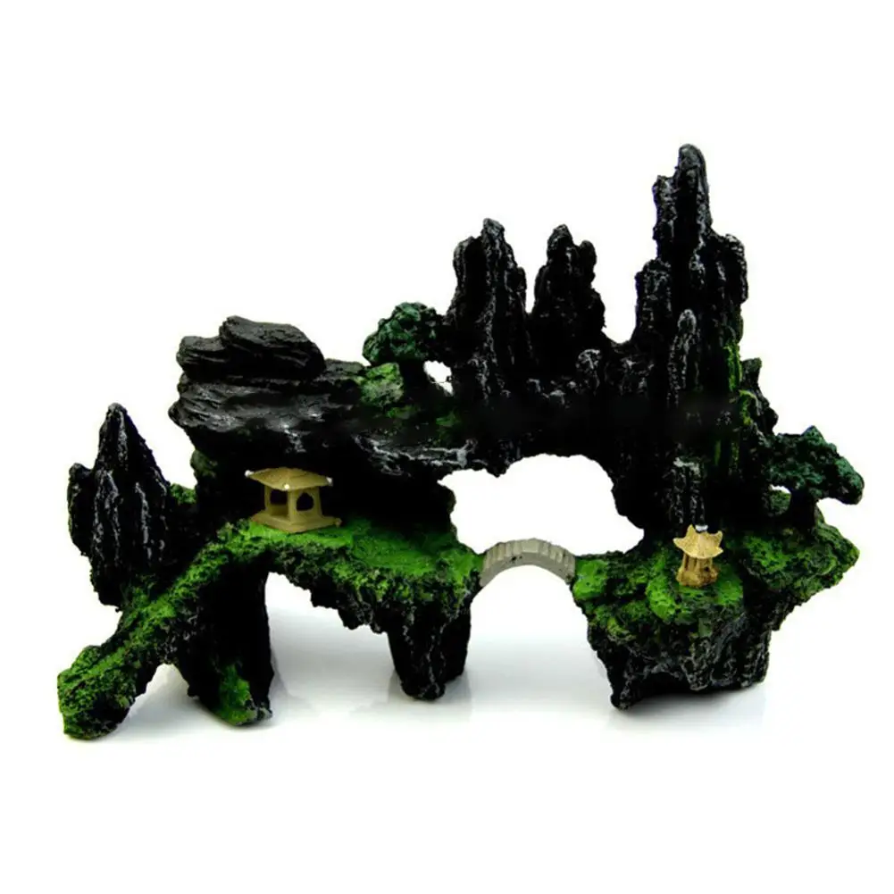 Rockery Stone Fish Tank ландшафтное украшение для аквариума Mountain скрывающая пещера